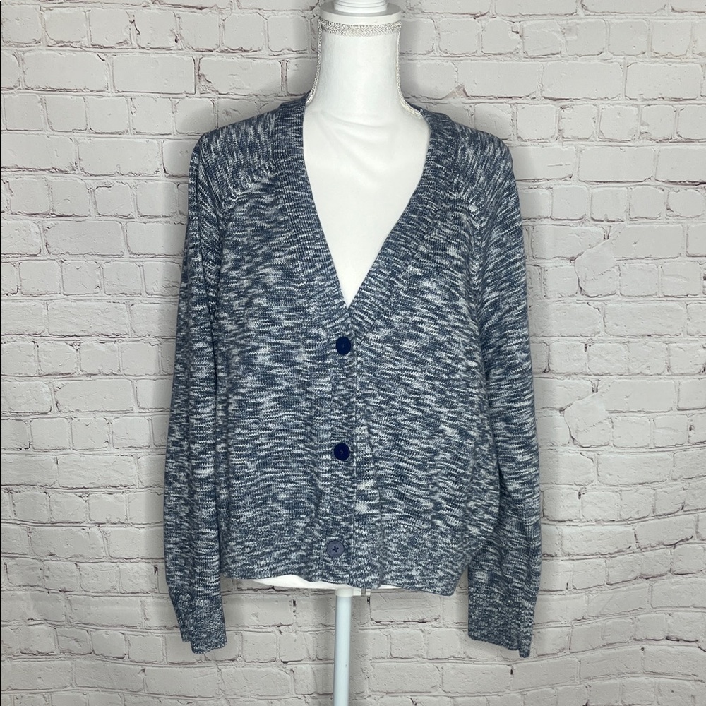 Lululemon Boxy Cotton Blend Cardigan XL Relaxed Fit Button Front V Neck Casual